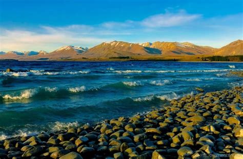 Lake Tekapo New Zealand Mountains Sky Clouds