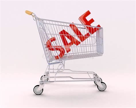 Cart For Purchases And Sale Stock Photo Image Of Discount Purchase