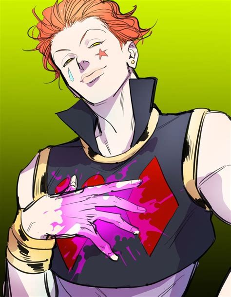 An Anime Character With Red Hair Wearing A Black Shirt And Holding His