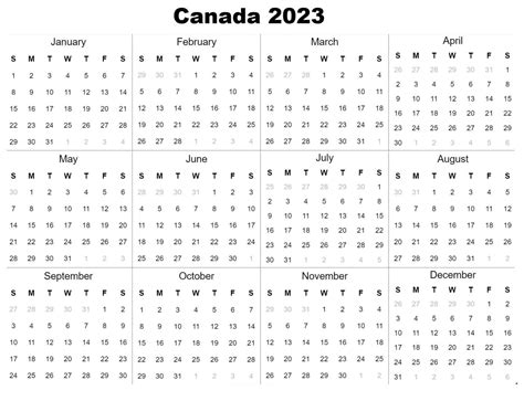 Canada Calendar 2023 Free Printable Word Templates - Vrogue