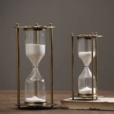 American Rustic Simple Retro Metal Rotating Hourglass Vintage Sandglass