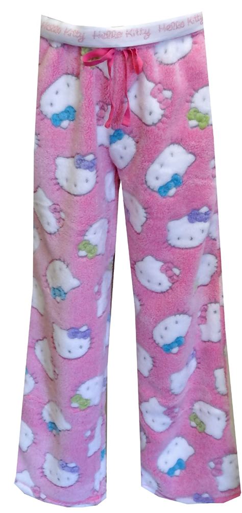 Hello Kitty Faces Pink Plush Lounge Pants Hello Kitty Face Plush