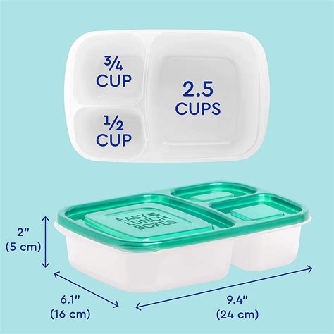 Buy Easylunchboxes Bento Lunch Boxes Reusable 3 Compartment Food