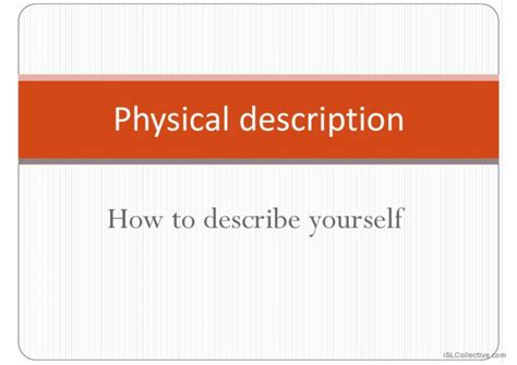 How To Describe Yourself English Esl Powerpoints