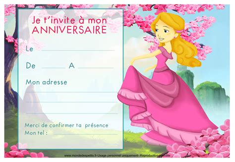 Carte D Invitation Anniversaire Gratuite Pour Fille A Imprimer Wizzyloremaria Official