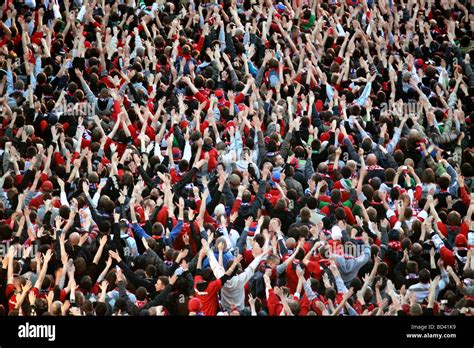 Football Crowd Cheering Stock Photo Alamy