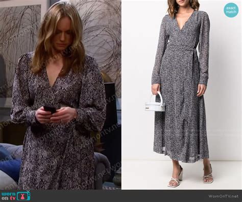 Wornontv Abigails Black Floral Wrap Dress On Days Of Our Lives Marci Miller Clothes And
