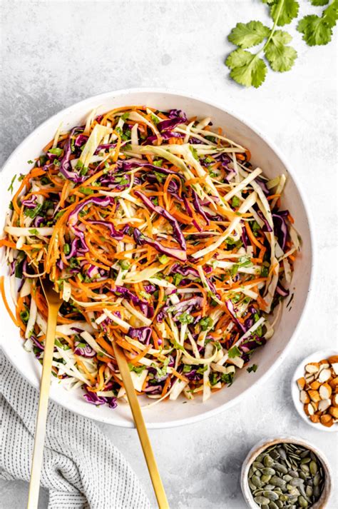 Best Healthy Coleslaw Ever No Mayo Ambitious Kitchen
