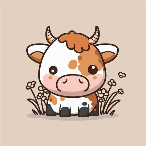 Premium Vector Cute Chibi Cow Kawaii Illustration