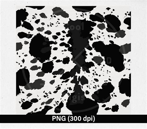 Seamless Black And White Cowhide Png Cow Print Digital Etsy
