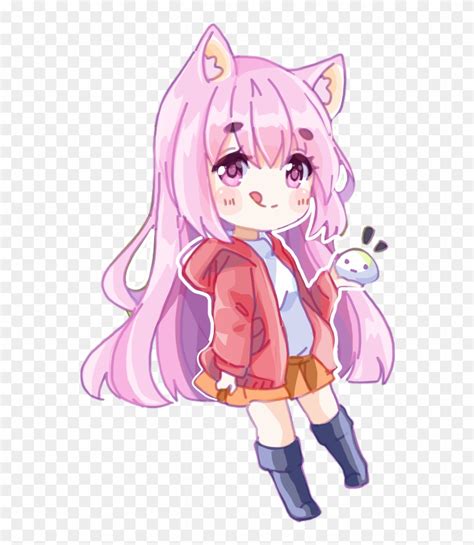 Girl Catgirl Cat Pink Chibi Anime Drawing Cute