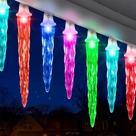 Lightshow 24 Count Multi Function Multicolor Icicle Led Plug In