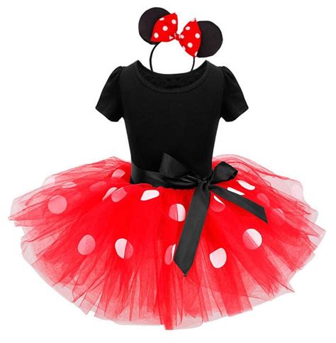 Minnie Mouse Tutu Red Polka Dot Dress Kids Costume Girls Headband Sale