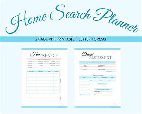 Home Search Planner Pdf Printable For House Apartment Etsy