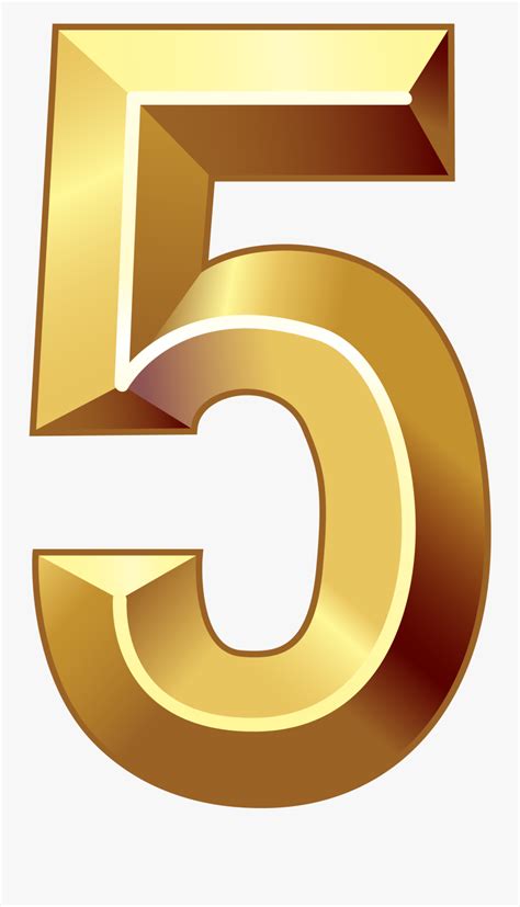Five Clipart Gold Number 5 Png Free Transparent Clipart Clipartkey