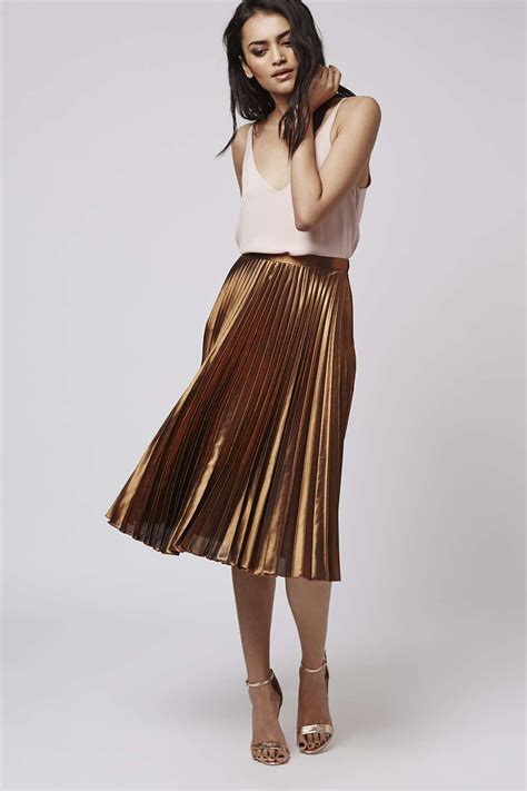 Foil Pleated Midi Skirt All Dressed Up Clothing FW18 Faldas