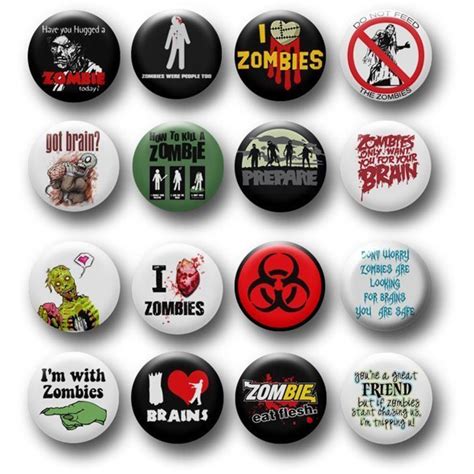 Funny Zombie Pins Buttons