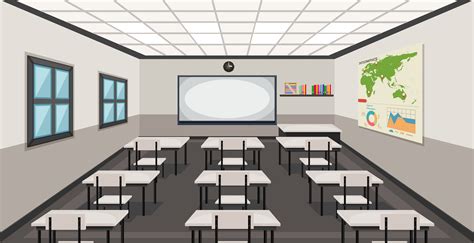 Interior Of A Classroom 365915 Vector Art At Vecteezy