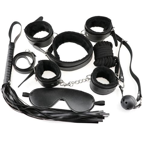 7pcs set bdsm bondage rope sex toys for woman couple open mouth gag whip hand cuffs men erotic