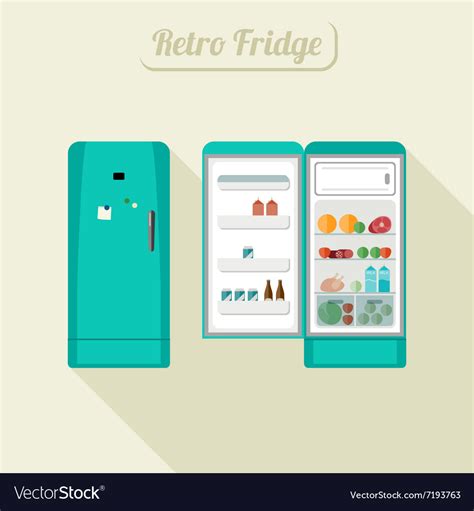 Fridge Closed And Open Royalty Free Vector Image