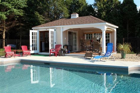 Impressive Small Pool House With Bathroom Plans