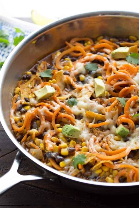 Enchilada Sweet Potato Noodles Skillet Sweet Peas And Saffron