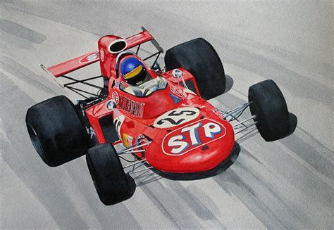 Watercolour Painting Ronnie Peterson Monza By Steve Jones Grand Prix