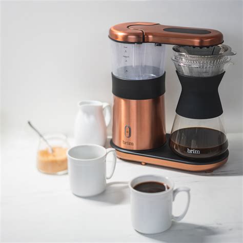 8 Cup Pour Over Coffee Maker Satin Copper Brim