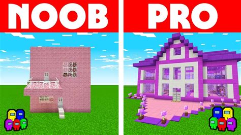 Among Us Vs Minecraft Noob Vs Pro Girl House Build Challenge