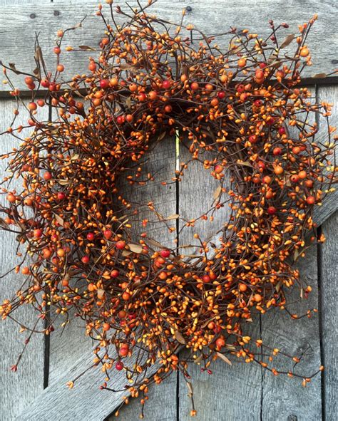 Fall Wreath With Orange Pip Berries