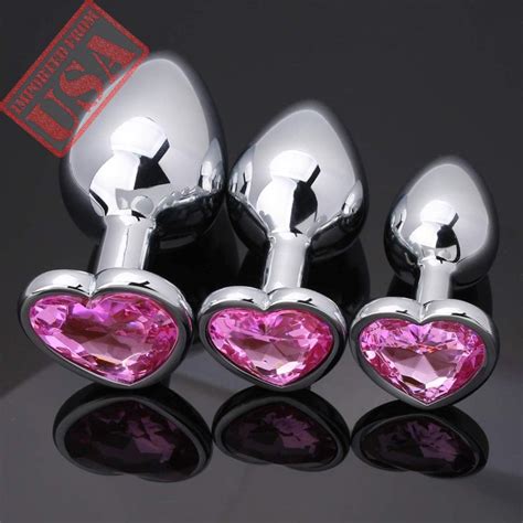 Akstore 3 Pcs Luxury Jewelry Design Fetish Heart Metal Anal Butt Plug