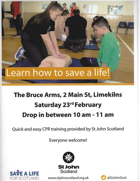 Learn How To Save A Life The Bruce Arms Limekilns