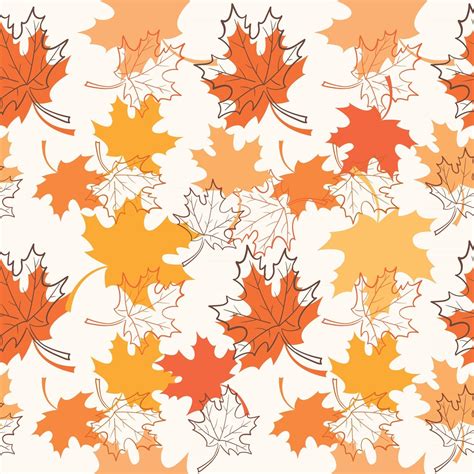 Hand Drawn Autumn Leaves Seamless Pattern 2881947 Vector Art At Vecteezy