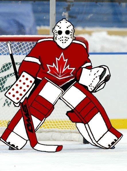 Team Canada Old School Classic Hockey Goalie Cartoon Hockey Goalie
