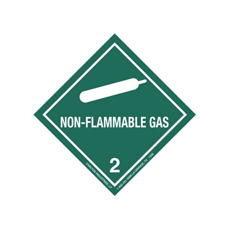 Non Flammable Gas Shipping Label Carlton Industries
