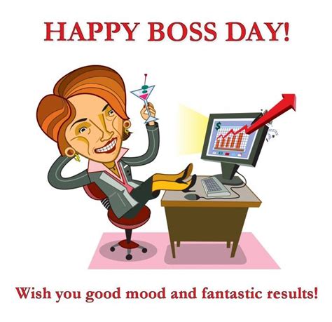 Boss Day Cartoon Greeting Card Female From Karikatures Com Bossday Greeting Cartoon