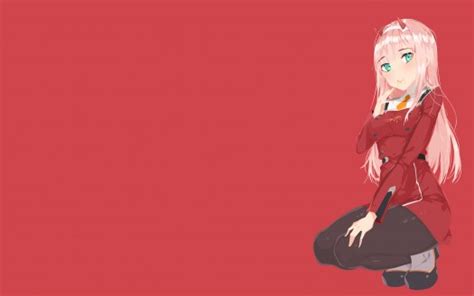 Darling In The Franxx Zero Two On Side With Red Background 4k Hd Anime