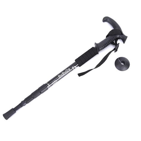 Folding Walking Stick Telescopic Adjustable Antishock Hiking Grip Pole