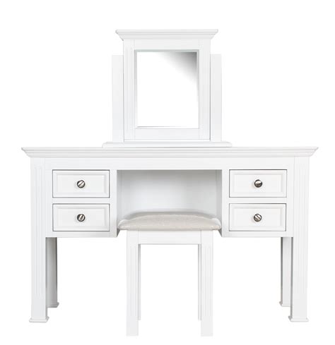 For a sleek and modern take on bedroom furniture, white furniture sets can make a dramatic statement. NEWTON Dressing Table with Stool and Mirror | Crendon Beds ...