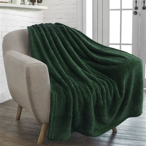 Pavilia Fluffy Sherpa Throw Blanket For Couch Sofa Plush Shaggy
