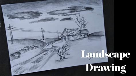 Landscape Drawing With Pencil Step By Step Tutorial