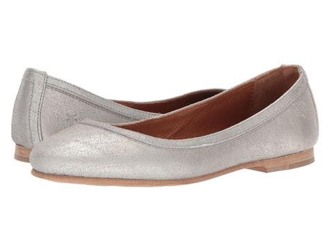Frye Carson Ballet Silver Metallic Womens Flat Shoes