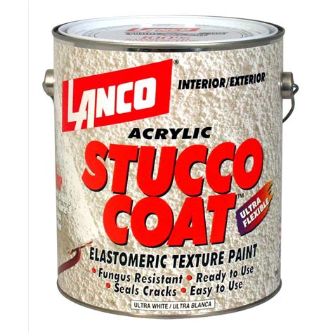 Lanco Stucco Coat 1 Gal Acrylic Ultra White Elastomeric Texture Paint