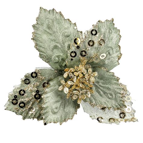 Find everything you need to craft the perfect wedding accessory to compliment your look from&nbsp;bridal tiaras to fascinators,&nbsp;buttonholes&nbsp;to sequin trims and appliqués. Sage green Christmas flower - The Olde Christmas Shoppe