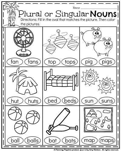 Plural Worksheets For Kindergarten Single And Plural Words Worksheet