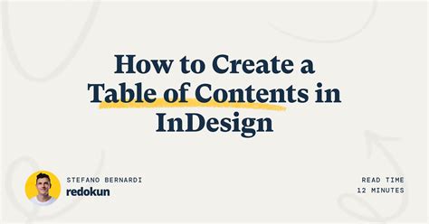 How To Create A Table Of Contents In Indesign Redokun Blog