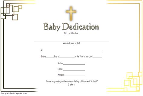 Pin On Baby Dedication Certificate Printable Free In Unique Free