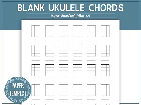Printable Ukulele Chord Chart Blank Chord Chart Pdf For Students