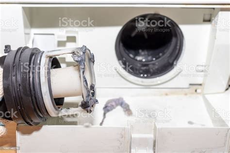 Broken Pump Of Washing Machines Caused By Dirty Clogged Drain Pump