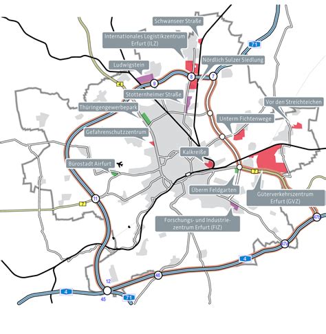 Über die karte können funktionen, um zu vergrößern. Gewerbegebiete der Stadt Erfurt | Erfurt.de